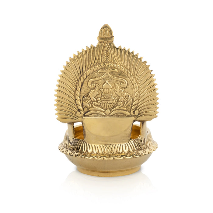 Ashtalakshmi Design Kubera Vilakku - 5.5 x 4 Inches | Kuber Laxmi Kamakshi Deepam/ Brass Lamp for Pooja
