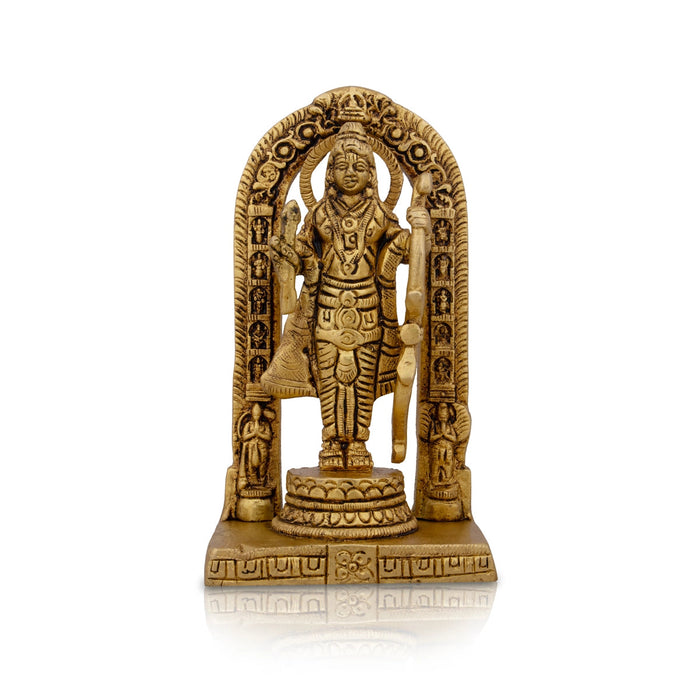Ayodhya Rama Idol - 4.5 x 2.5 Inches | Antique Brass Idol/ Ayodhya Ramar Statue for Pooja