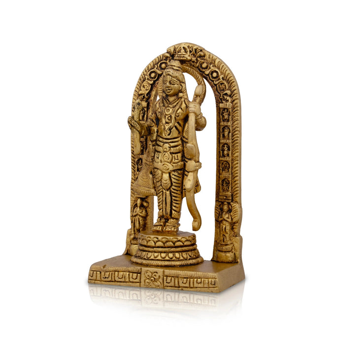 Ayodhya Rama Idol - 4.5 x 2.5 Inches | Antique Brass Idol/ Ayodhya Ramar Statue for Pooja