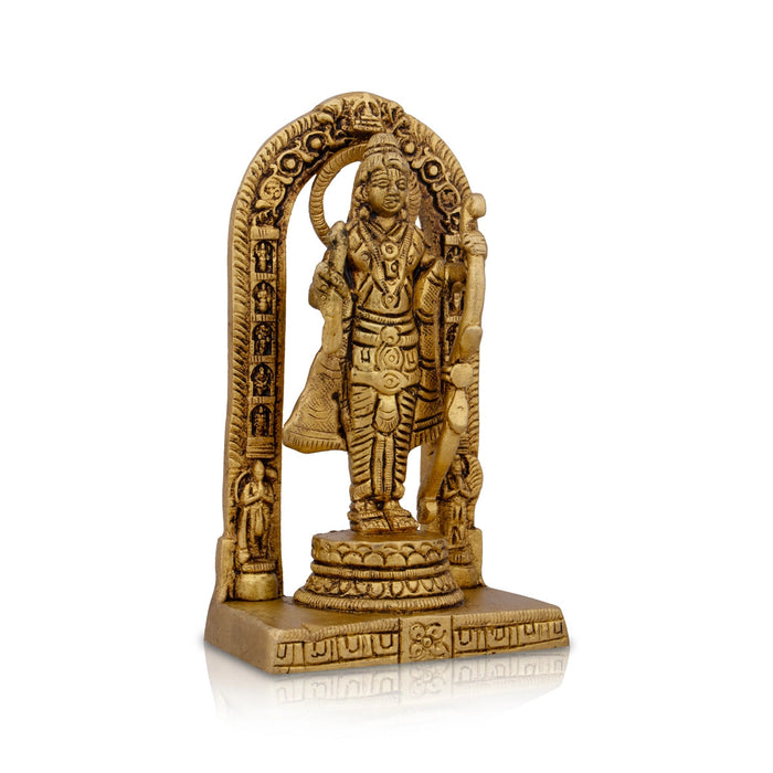 Ayodhya Rama Idol - 4.5 x 2.5 Inches | Antique Brass Idol/ Ayodhya Ramar Statue for Pooja