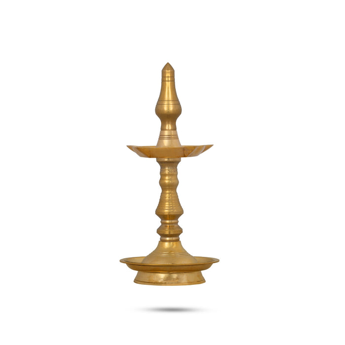 Kerala Lamp - 12 X 5.5 Inches | Brass Nilavilakku/ Brass Kuthu Vilakku/ Brass Deepam For Pooja