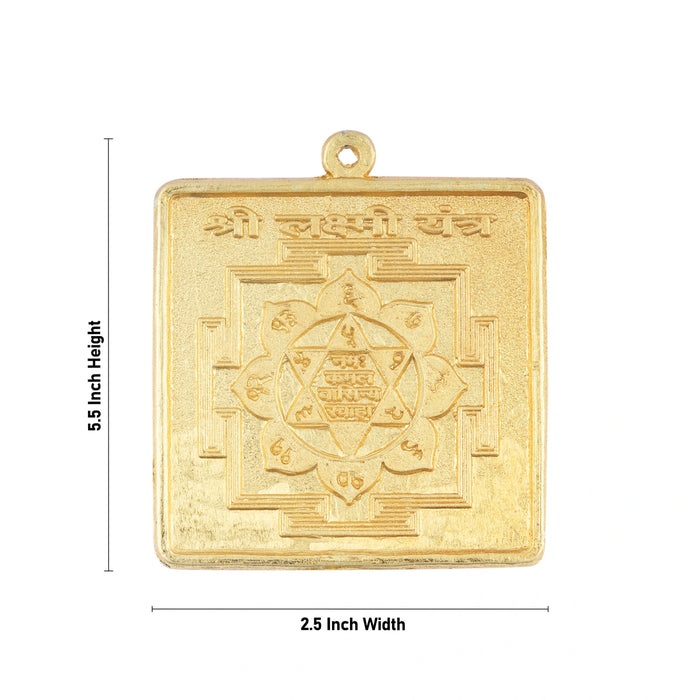 Shri Lakshmi Yantra - 5.5 x 2.5 Inches | Laxmi Yantram/ Metal Yantram for Home
