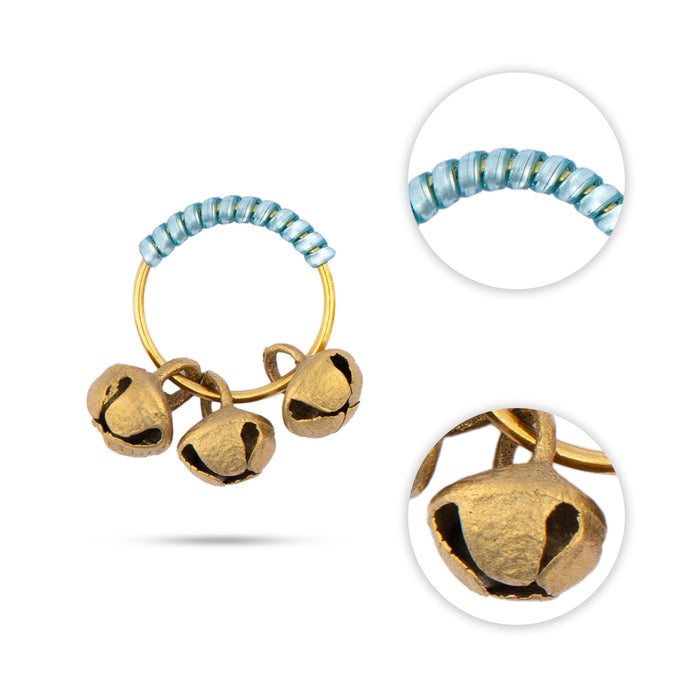 Ghungroo Design Key Chain - 1.5 x 1 Inches | Key Holder/ Brass Key Ring for Car & Bike