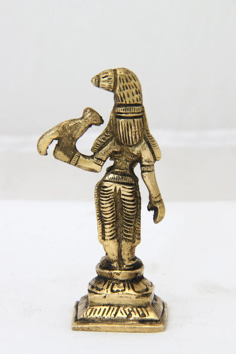 Andal Idol - 3.5 x 1.25 Inches | Antique Brass Statue/ Goda Devi Statue for Pooja/ 120 Gms Approx