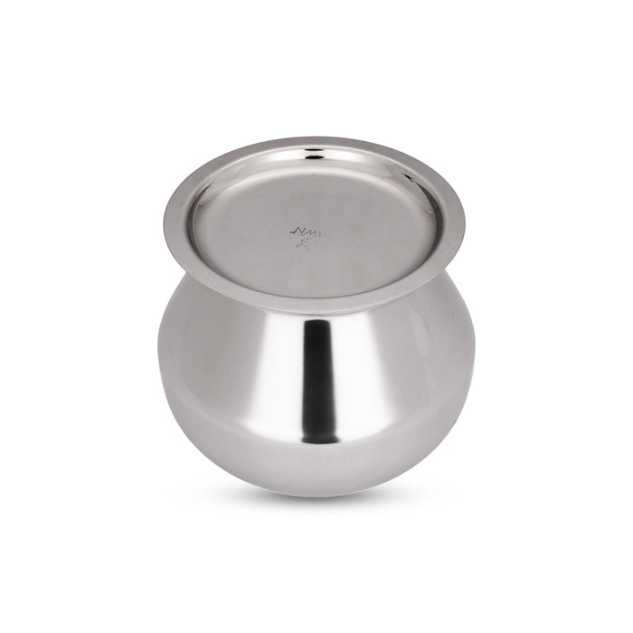 Pot with Lid - 4.5 x 4.5 Inches | Cooking Pot/ Stainless Steel Pot/ Pongal Handi for Home/ 305 Gms Approx