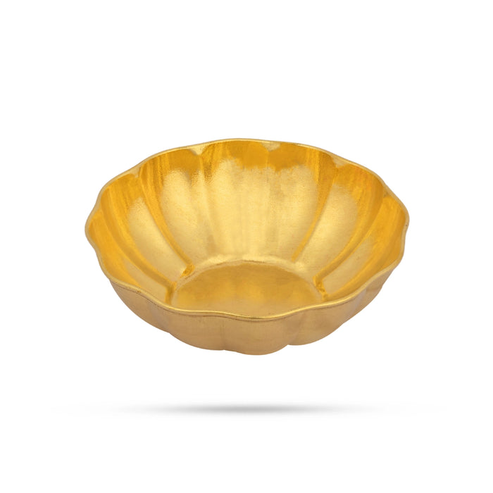 Brass Bowl - 1 x 3 Inches | Designed Pooja Bowl/ Brass Cup/ Small Bowl For Pooja Offerings