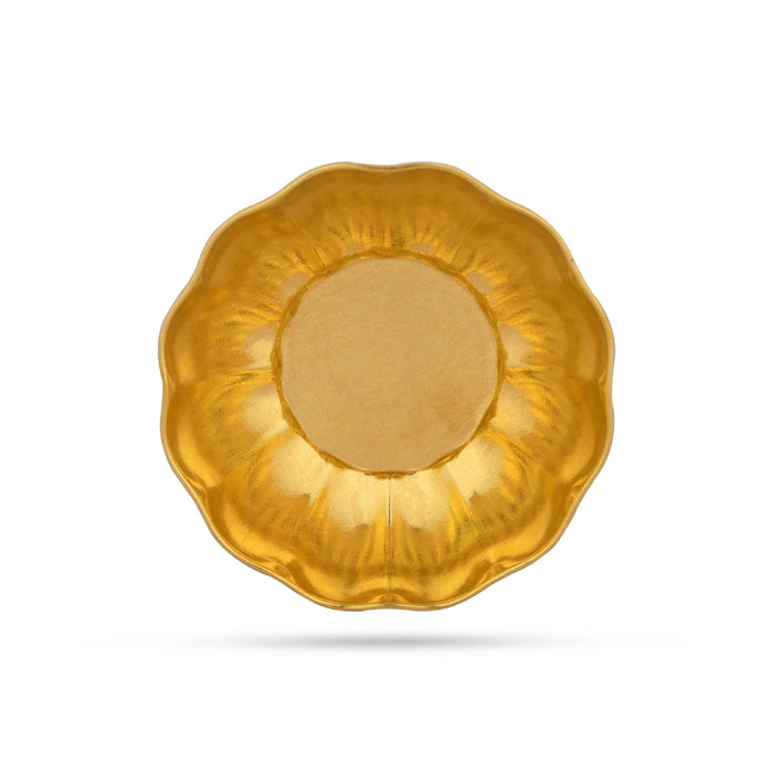 Brass Bowl - 1 x 3 Inches | Designed Pooja Bowl/ Brass Cup/ Small Bowl For Pooja Offerings