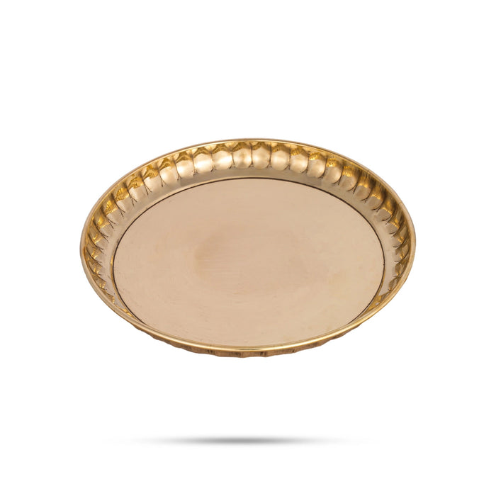 Brass Plate - 0.25 x 5 Inches | Small Plate/ Pooja Thali Plate/ Pooja Plate for Home