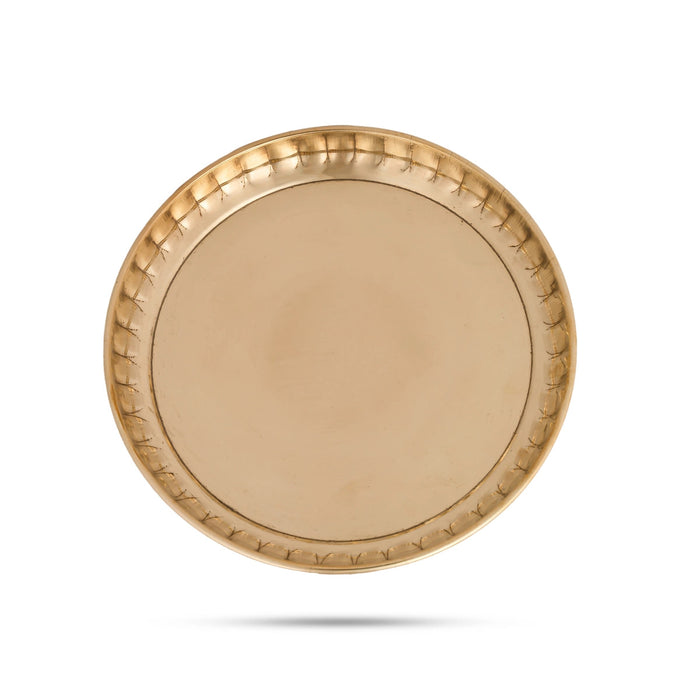 Brass Plate - 0.25 x 5 Inches | Small Plate/ Pooja Thali Plate/ Pooja Plate for Home