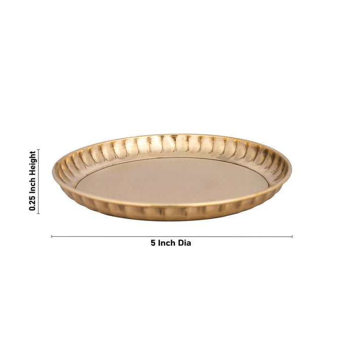 Brass Plate - 0.25 x 5 Inches | Small Plate/ Pooja Thali Plate/ Pooja Plate for Home