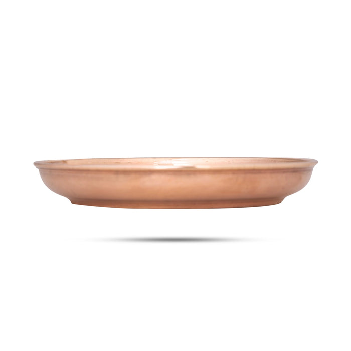 Copper Plate - 0.25 x 3 Inches | Thali Plate/ Puja Plate for Home/ 20 Gms Approx