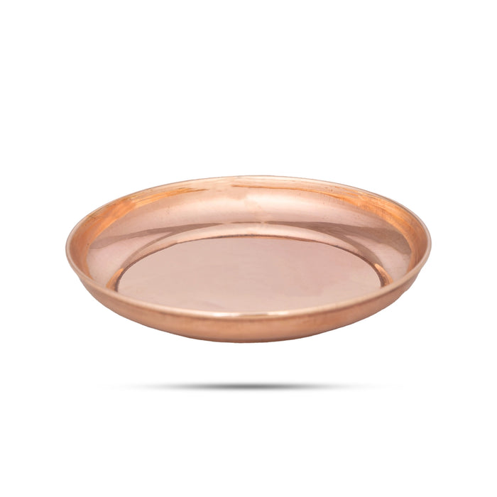 Copper Plate - 0.25 x 3 Inches | Thali Plate/ Puja Plate for Home/ 20 Gms Approx