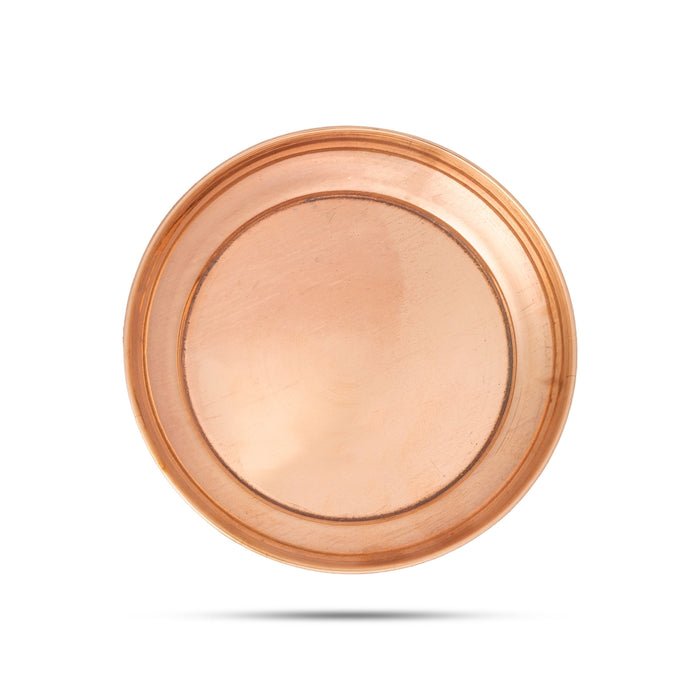 Copper Plate - 0.25 x 3 Inches | Thali Plate/ Puja Plate for Home/ 20 Gms Approx