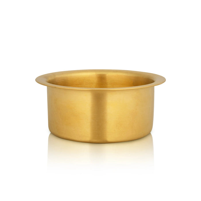 Brass Coffee Dabara Set - 3 x 4 Inches | Mat Finish Coffee Dabra Set/ Brass Davara Tumbler for Home