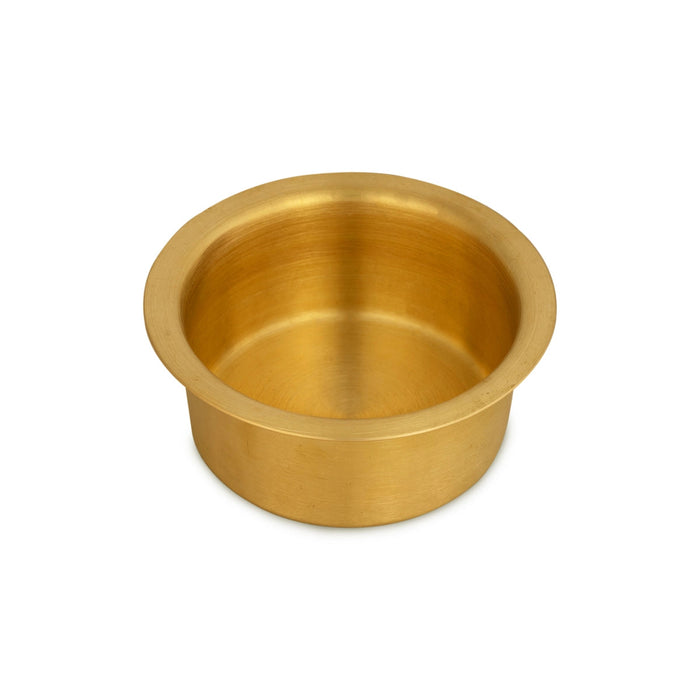 Brass Coffee Dabara Set - 3 x 4 Inches | Mat Finish Coffee Dabra Set/ Brass Davara Tumbler for Home