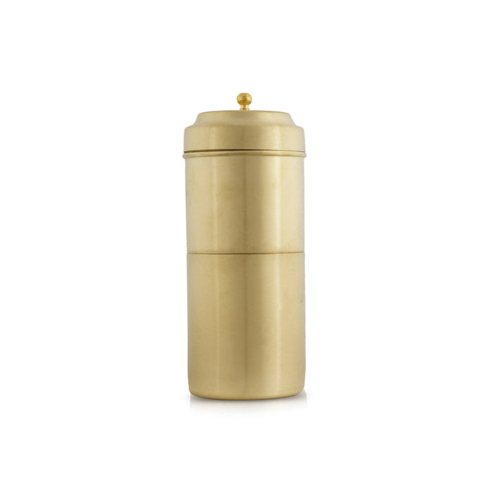 Filter Coffee Maker - 7 x 2.5 Inches | Brass Mat Polish Coffee Vessel/ Coffee Filter for Home/ 310 Gms Approx