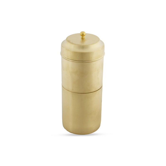 Filter Coffee Maker - 7 x 2.5 Inches | Brass Mat Polish Coffee Vessel/ Coffee Filter for Home/ 310 Gms Approx