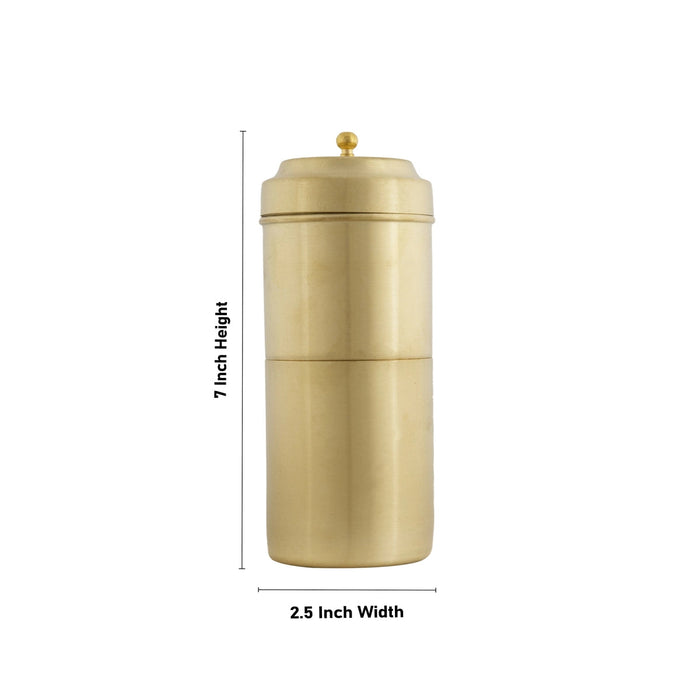 Filter Coffee Maker - 7 x 2.5 Inches | Brass Mat Polish Coffee Vessel/ Coffee Filter for Home/ 310 Gms Approx