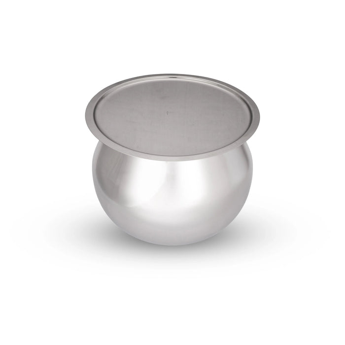Pot with Lid - 6 x 8 Inches | Cooking Pot/ Dal Handi/ Stainless Steel Pot for Home/ 775 Gms Approx