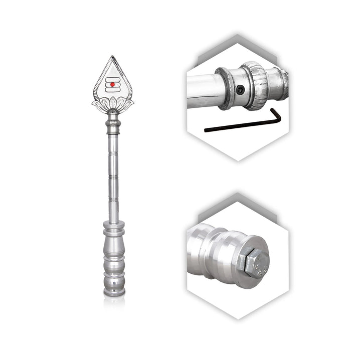 Vel Flag Post - 18 X 3 Inches | Car Flag Post Vel/ Aluminium Murugan Vel Flag Post For Car Decor