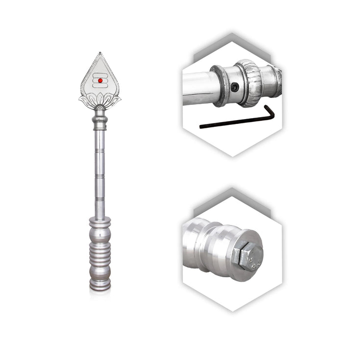 Vel Flag Post - 18 X 3 Inches | Car Flag Post Vel/ Aluminium Murugan Vel Flag Post For Car Decor