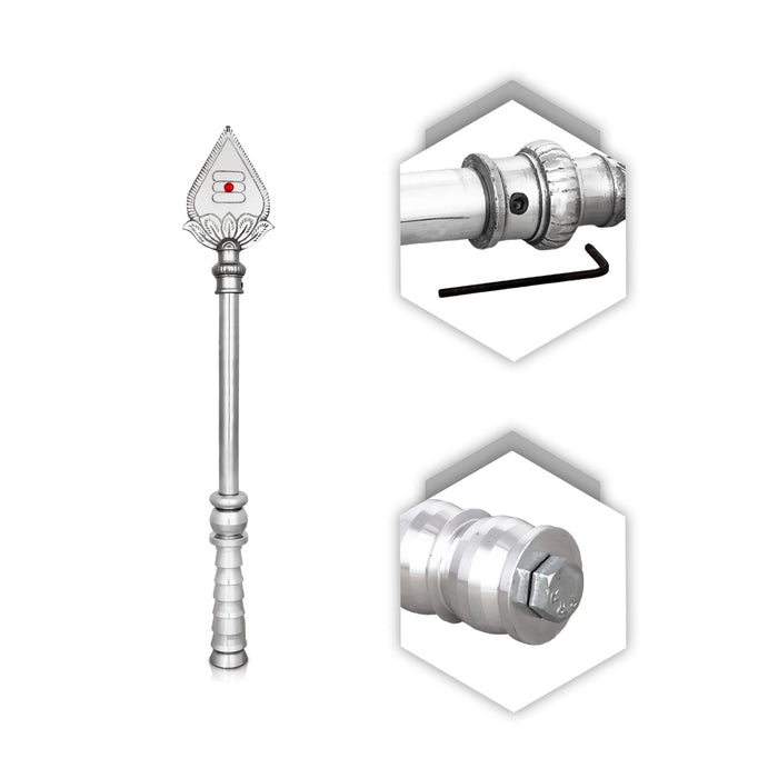 Vel Flag Post - 18 X 3 Inches | Car Flag Post Vel/ Aluminium Murugan Vel Flag Post For Car Decor