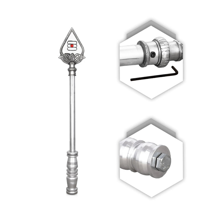 Vel Flag Post - 16 X 3 Inches | Car Flag Post Vel/ Aluminium Murugan Vel Flag Post For Car Decor