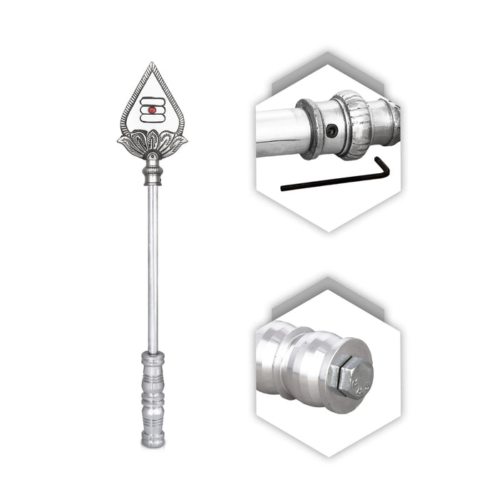 Vel Flag Post - 15 X 3 Inches | Aluminium Murugan Vel Flag Post/ Car Flag Post Vel For Car Decor