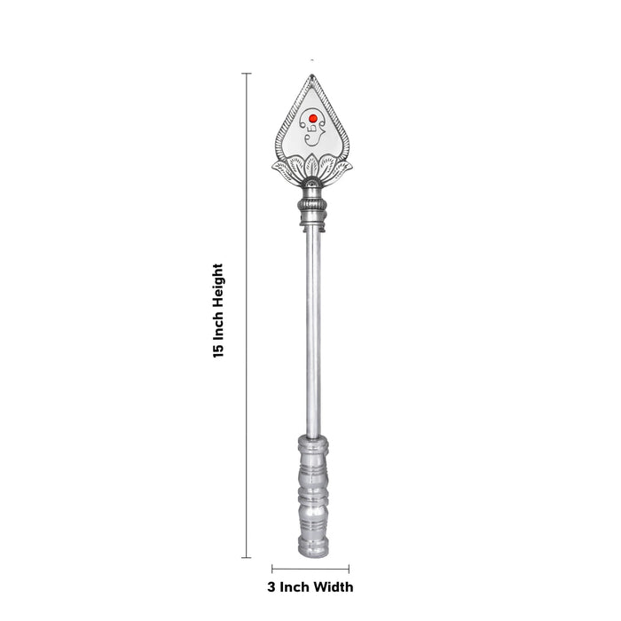 Vel Flag Post - 15 X 3 Inches | Aluminium Murugan Vel Flag Post/ Car Flag Post Vel For Car Decor