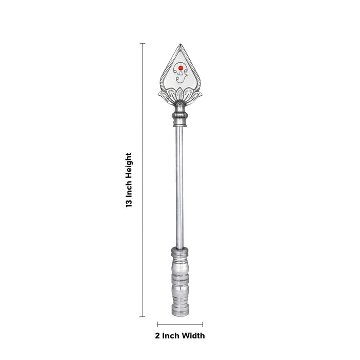 Vel Flag Post - 13 X 2 Inches | Aluminium Murugan Vel Flag Post/ Car Flag Post Vel For Car Decor