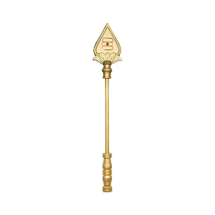 Vel Flag Post - 16.5 X 3 Inches | Lord Murugan Vel Brass Flag Post/ Car Flag Post Vel For Car Decor