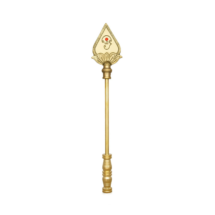 Vel Flag Post - 16.5 X 3 Inches | Lord Murugan Vel Brass Flag Post/ Car Flag Post Vel For Car Decor