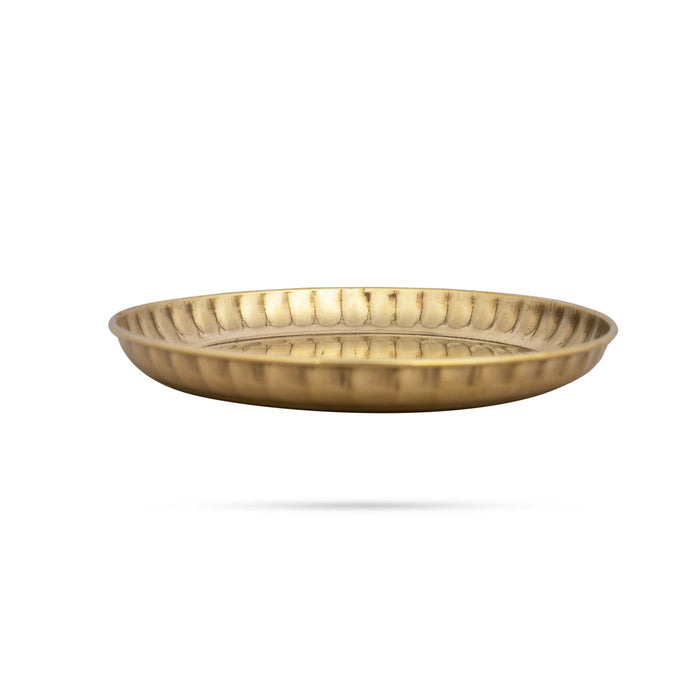 Brass Plate - 0.5 x 5.5 Inches | Pooja Plate/ Thali Plate for Home