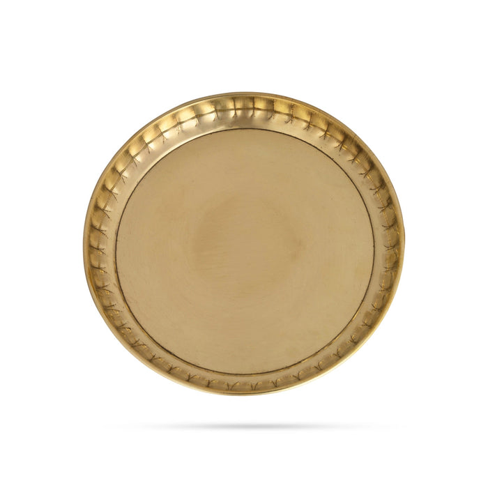 Brass Plate - 0.5 x 5.5 Inches | Pooja Plate/ Thali Plate for Home
