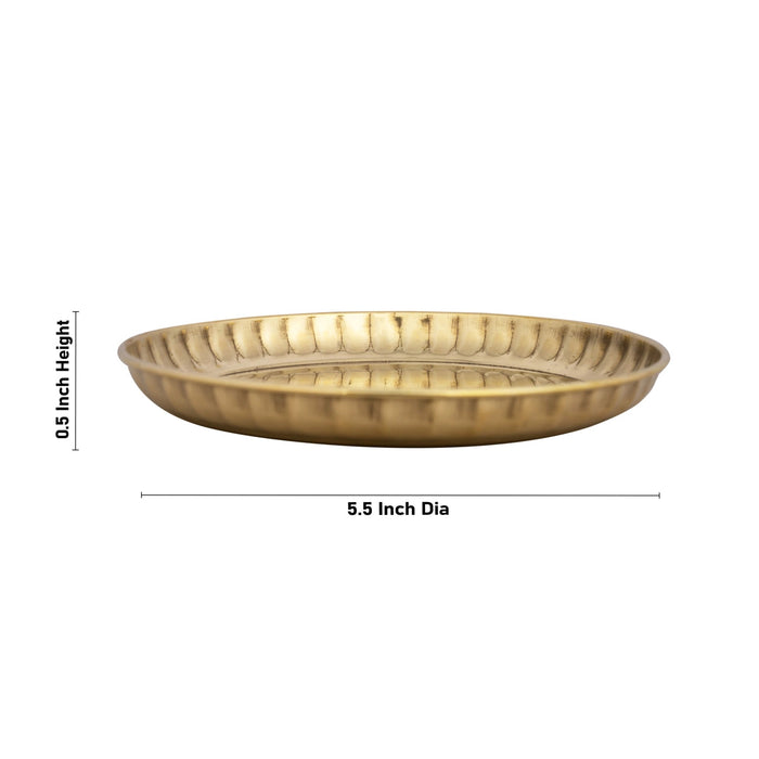 Brass Plate - 0.5 x 5.5 Inches | Pooja Plate/ Thali Plate for Home