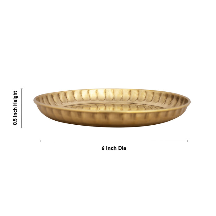 Brass Plate - 0.5 x 6 Inches | Small Plate/ Pooja Thali Plate/ Pooja Plate for Home