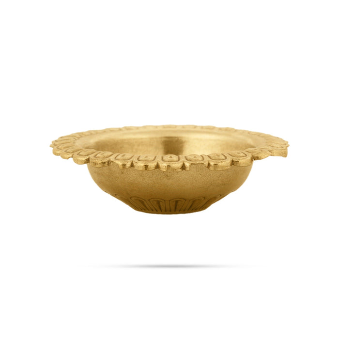 Brass Bowl - 0.5 X 2 Inches | Designed Pooja Bowl/ Brass Cup/ Small Bowl For Kumkum And Ritual Offerings