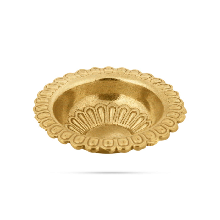 Brass Bowl - 0.5 X 2 Inches | Designed Pooja Bowl/ Brass Cup/ Small Bowl For Kumkum And Ritual Offerings