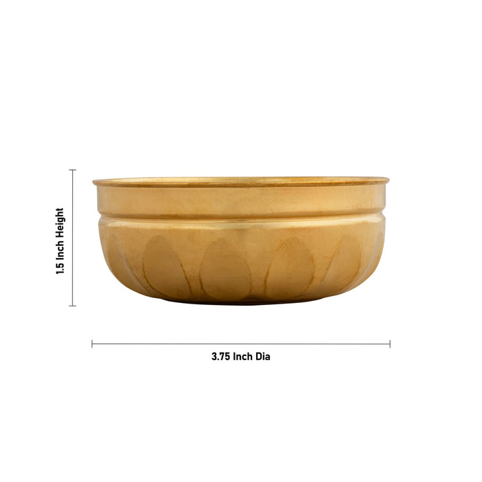 Brass Bowl - 1.5 x 3.75 Inches | Small Bowl/ Brass Cup/ Small Cup/ Pooja Bowl for Home