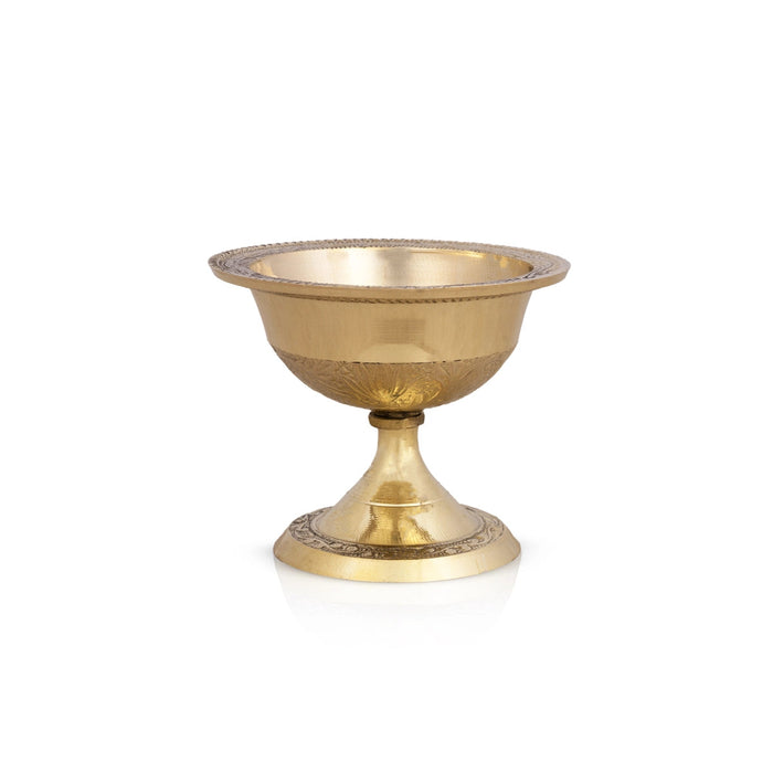 Sambrani Holder With Wooden Handle - 2.75 x 8 Inches | Brass Dhoop Stand/ Sambrani Stand for Pooja