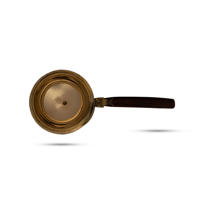Sambrani Holder With Wooden Handle - 7 x 8 Inches | Brass Dhoop Stand/ Sambrani Stand for Pooja