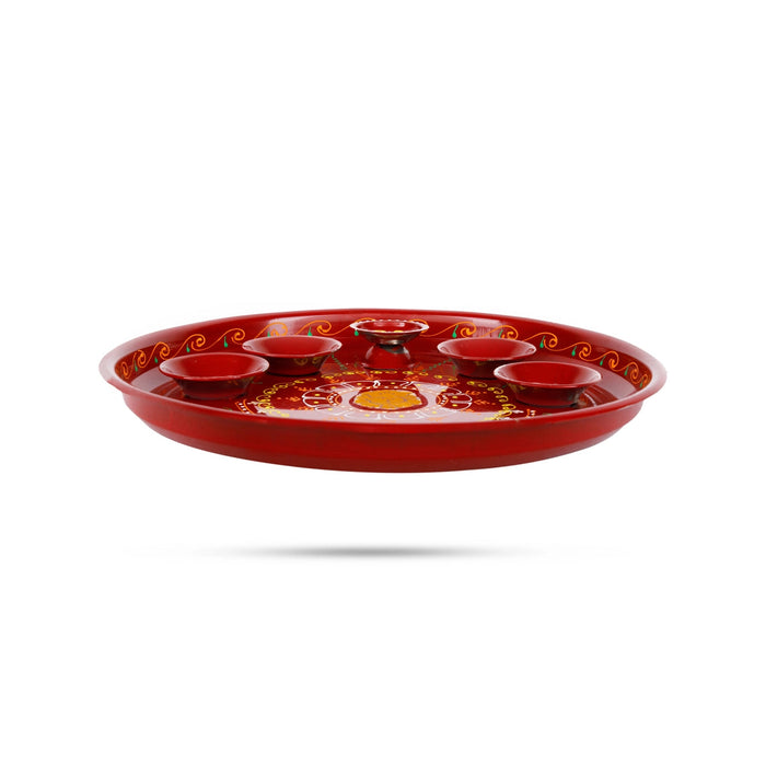 Decorative Plate - 10 Inches | Designing Plate/ Pooja Plate/ Thali Plate for Home