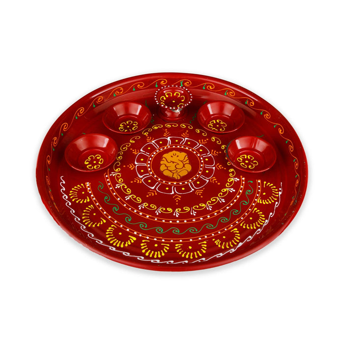 Decorative Plate - 10 Inches | Designing Plate/ Pooja Plate/ Thali Plate for Home