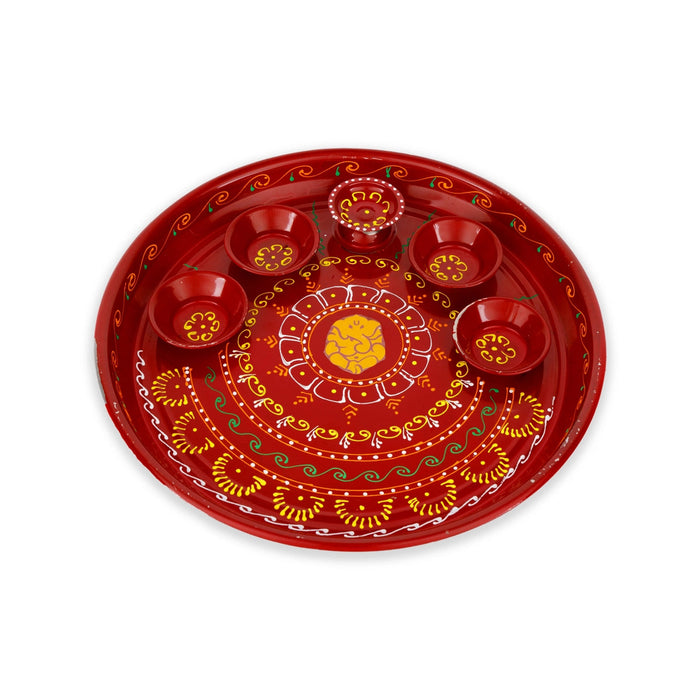 Decorative Plate - 10 Inches | Designing Plate/ Pooja Plate/ Thali Plate for Home