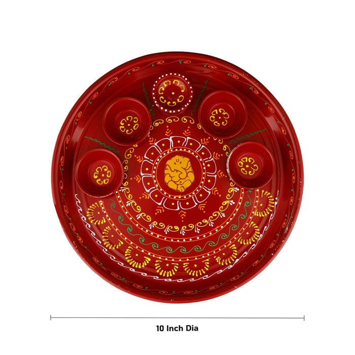 Decorative Plate - 10 Inches | Designing Plate/ Pooja Plate/ Thali Plate for Home