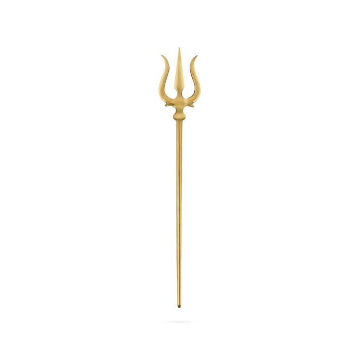 Trishul - 11 x 1.75 Inches | Brass Soolam/ Brass Astras for Deity