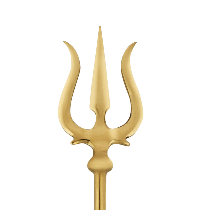 Trishul - 11 x 1.75 Inches | Brass Soolam/ Brass Astras for Deity