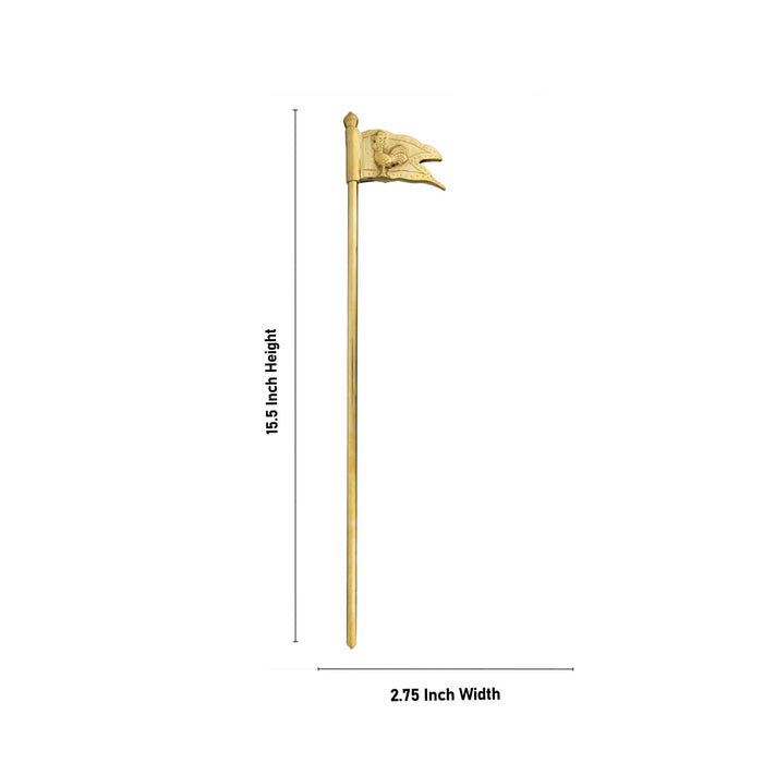 Seval Kodi - 15.5 x 2.75 Inches | Brass Seval Flag/ Murugan Seval Kodi/ Seval Kodi Flag for Pooja