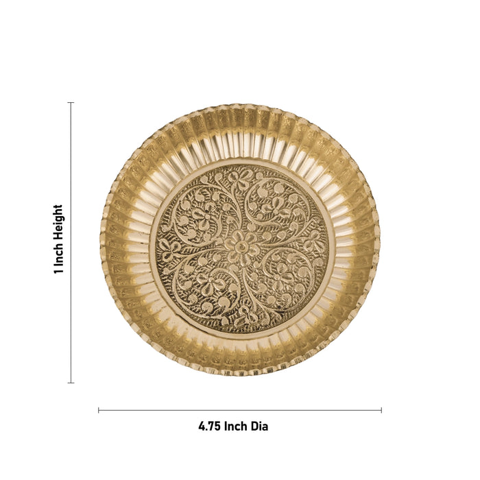 Brass Plate - 1 x 4.75 Inches | Thali Plate/ Pooja Plate for Home