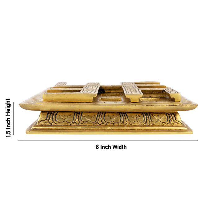 Nav Grah Murti With Peedam Set - 5.5 x 1.5 Inches | Brass Idol/ Navagraha Idol/ Navgrah Murti for Pooja